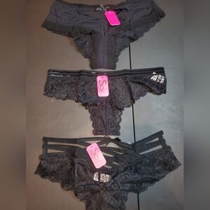 3 Pairs Womens Small Black Panties Sofishie